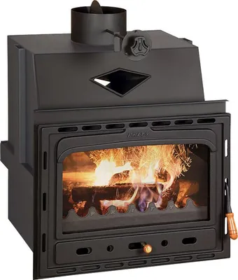 Immagine prodotto di Inserto camino PRITY C | 15,8 kW | rendimento A+ | Ø200 mm | porta in ghisa | stufa a legna compatta