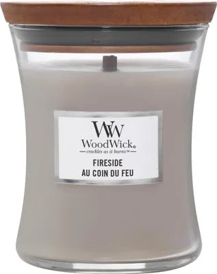 Produktbild von WoodWick Duftkerze im Sanduhrglas, Fireside, knisternder Docht, Brenndauer bis 20 Stunden