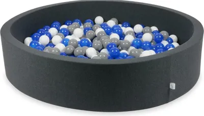 Immagine prodotto di Piscina a secco in grafite 130x30 con 600 palline: blu, bianco, grigio