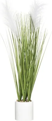 Image de Gazon artificiel dans un pot en ciment, hauteur 70 cm