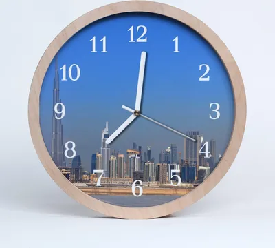 Produktbild von Holzuhr 20fi cm wanduhr - Stadt Dubai Stadt
