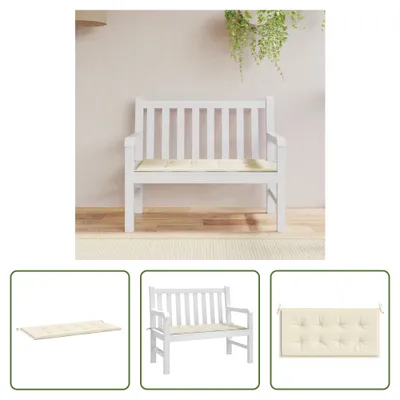 Produktbild von The Living Store Gartenbank-Auflage Creme 100x50x3 cm Oxford-Gewebe