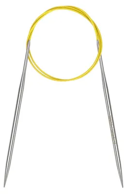 Immagine prodotto di Aghi circolari da 3,75 mm, lunghezza 80 cm, in acciaio inossidabile, con cavo flessibile, ideali per calze, maglioni, guanti e sciarpe