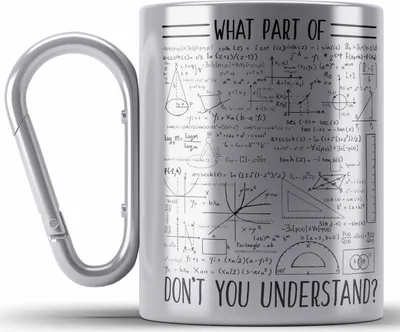Produktbild von Trendation - Lustiges Geschenk Welchen Tell Von Verstehst du Nicht Edelstahl Tasse Karabiner Mathematiker Physiker Mathelehrer Geschenkidee (Silber)
