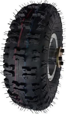 Produktbild von Komplettrad Kinderquadreifen Quadreifen Reifen 4.10-4 silber mit Montageplatte