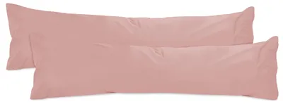 Productafbeelding van Set van 2 kussenslopen van katoen – jersey – antiekroze, ongeveer 40 x 145 cm
