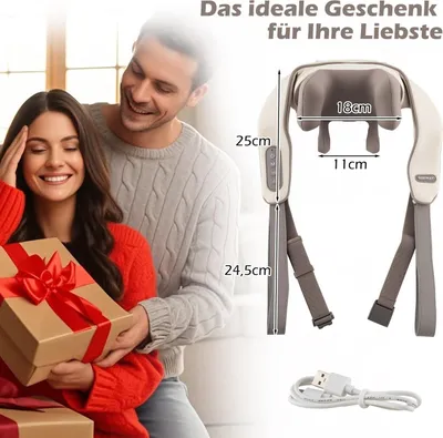 Produktbild von Kabelloses Shiatsu-Nacken- und Schultermassagegerät mit Wärmefunktion