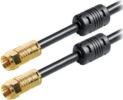 Zdjęcie produktu dla Kabel przyłączeniowy SAT Premium wtyk F - wtyk F 5-krotny ekranowany (KLASA A+) 1,5 m