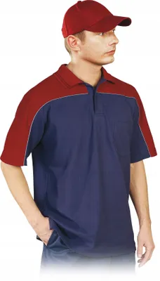 Produktbild von POLO-FOREST marineblaues rotes Poloshirt - S