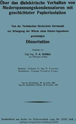 Produktbild von Über das dielektrische Verhalten von Niederspannungskondensatoren mit geschichteter Papierisolation