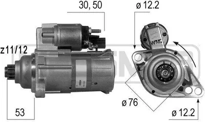 Produktbild von ERA 220534A Starter Anlasser 1,7kW für VW GOLF VI (5K1) 12V