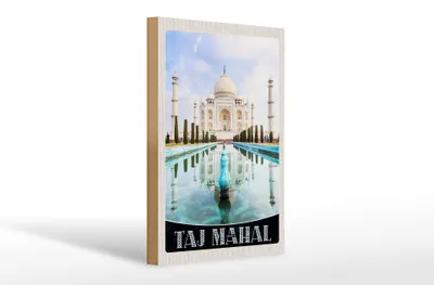 Produktbild von Holzschild Reise 20x30cm Taj Mahal Indien Moschee Geschenk