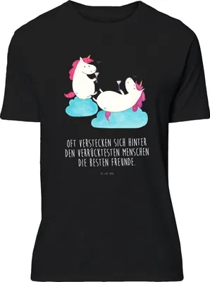 Produktbild von Mr. & Mrs. Panda T-Shirt Einhorn Sekt - Schwarz - Geschenk, Unicorn, Tshirt, Einhörner, Beste, Spaß, Spruch-Shirt, Party, Shirt, oberteil, S
