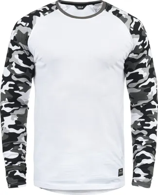 Produktbild von SOLID SDCajus Herren Longsleeve Langarmshirt Shirt mit Camouflage-Muster Rundhals-Ausschnitt Baumwollmischung Regular fit