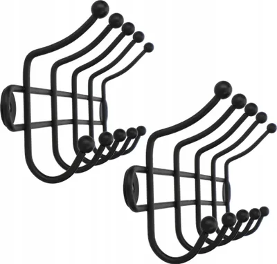 Produktbild von Kleiderhaken - Wandhaken - Set 2-teilig - Schwarz - Loft-Stil - Zur Wandmontage