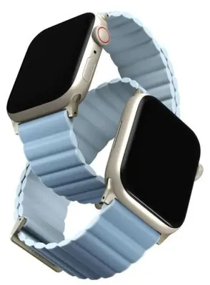 Produktbild von Uniq Revix Premium Edition, Gurt, Smartwatch, Hellblau, Apple, Apple Watch 42/41/40mm, Echtes Leder, Silikon, Edelstahl
