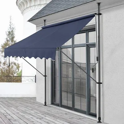 Produktbild von Klemmarkise Sonnenschutz Balkon - 250x120cm - Dunkelblau