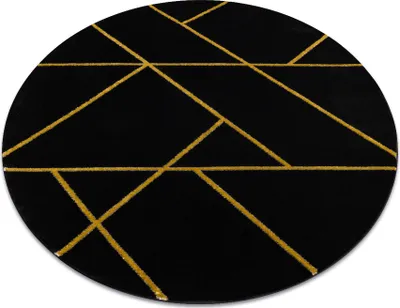 Produktbild von Exklusiv EMERALD Teppich 1012 Kreis - glamour, stilvoll Marmor, geometrisch schwarz / gold Schwarz rund 200 cm