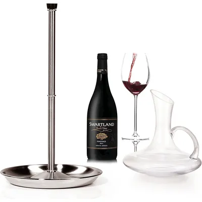 Produktbild von Edelstahl Flaschenhalter Abtropfständer, Flaschenständer zum Abtropfen, Flaschentrockner Ständer, Decanter, für Karaffen gegen Kalkablagerungen