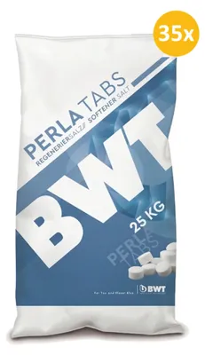 Produktbild von BWT Perla-Tabs, Tablettensalz, für Weichwasseranlagen, Sack mit 25kg, 35 Stk.