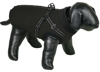 Hundemantel 2 in 1, schwarz, 32 cm, mit Fleece-Futter