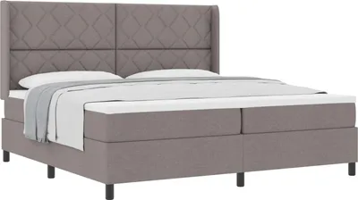Produktbild von Boxspringbett mit Matratze Taupe 200 x 200 cm Stoff