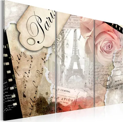 Zdjęcie produktu dla Nowoczesna fototapeta 020102- 5 (120x80) - 3 części Zdjęcia Fotografia na płótnie z włókniny Fotoobraz Dekoracja ścienna Obrazy Art Print Miasto Paryż