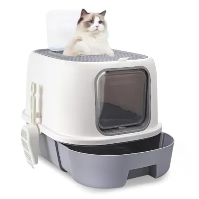 Produktbild von Katzenklo Katzen, Anti-Geruch Doppeltürige Katzentoilette mit Deckel, Schaufel