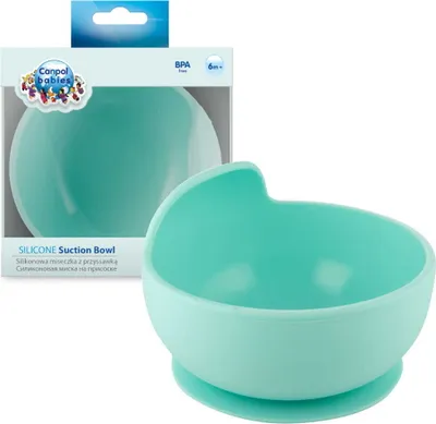Produktbild von Canpol Babies | Silikonschüssel mit Saugnapf - 330 ml - Türkis - BPA-frei - ideal für BLW