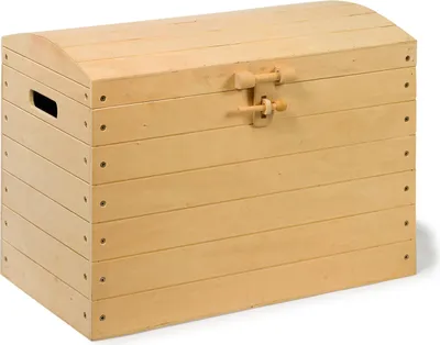 Image de Set de caisses pirates naturelles en bois, différentes tailles, 3 pièces