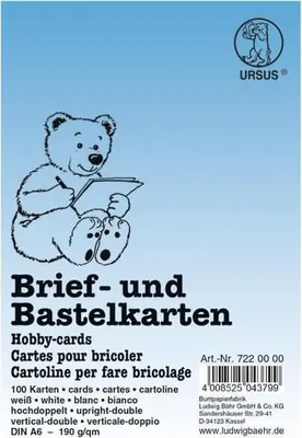 Produktbild von Briefkarten A6 hoch doppelt VE=100 Stück weiß
