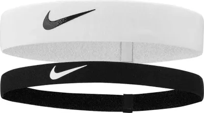 Zdjęcie produktu dla Nike - Opaska na głowę, elastyczna (zestaw 2 sztuk) PP14835 (uniwersalny rozmiar) (biały/czarny)