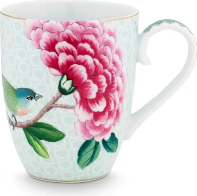 Produktbild von PIP STUDIO Blushing Birds Henkelbecher white 0,35 l