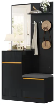Produktbild von Retro-Nachttisch, 2 Schubladen, Industriestil, 51x38x66cm (Schwarz)