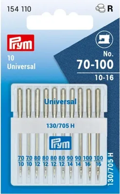 Produktbild von Prym 154110, Nähmaschine, Universalnadel, Edelstahl, Silber, 10 Stück(e)