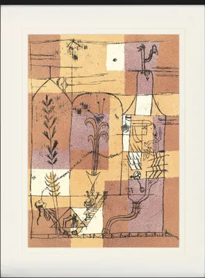 Obrázok produktu pre Paul Klee Zarámovaný obraz s elegantným paspartou | Obrazy na stenu | V ráme - Hoffmannovská scéna, 1921 (80 x 60 cm)