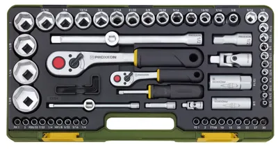 Produktbild von Proxxon Industrial Super-set Bit set Imperial 1/4 (6.3 mm), 1/2 (12.5 mm) 65-piece 23294