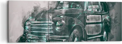 Produktbild von Bild auf Leinwand - Leinwandbild - Auto Retro - 120x40cm - Wand Bild - Wanddeko - Wandbilder - Leinwanddruck - Bilder - Kunstdruck - Wanddekoration - Leinwand bilder - Wandkunst - CA120x40-3834