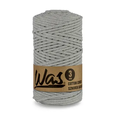 Produktbild von Baumwollkordel  Geflochtene Baumwollschnur  Polyesterkernschnur  Für Makramee  Makramee-Seil Bastelkordel  3mm  100m grau DIY  WAS