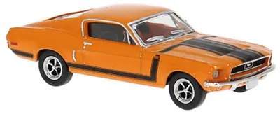 Image de Modèle réduit de la Ford Mustang, couleur orange, année 1968.