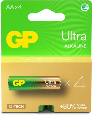 Produktbild von GP Batteries Ultra Alkaline GP15AU, Einwegbatterie, AA, LR06, Alkali, 1,5 V, 4 Stück(e), Cd (cadmium), Hg (Quecksilber)