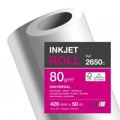 Immagine prodotto di Clairefontaine Inkjet-Plotterrolle, (B)420 mm x (L)50 m