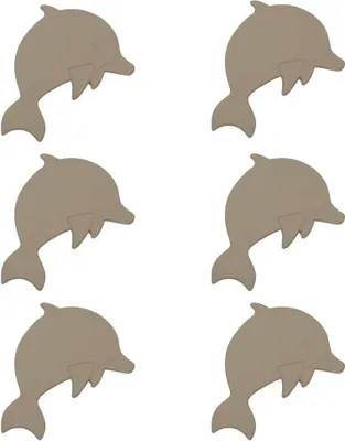 Produktbild von Sanwood 6er Set Anti-Rutsch Stopp Sticker Delphin Badewanne Dusche Halt Beige