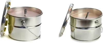 Obrázok produktu pre Sada 2 vonkajších sviečok Rustik Lys od Cactula – Lemonade & Nude – plechové sviečky 18 x 14 cm – doba horenia 10 hodín – určené na vonkajšie použitie