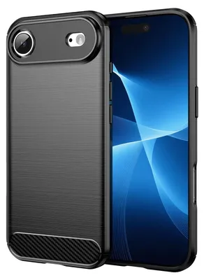Produktbild von Für Apple iPhone 17 Air Carbon Fiber Brushed Design TPU Schutz Hülle Schwarz