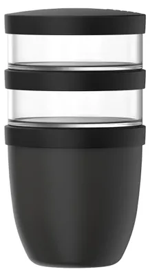 Lunchpot 3-teilig, 500+200+200 ml, Nordic Black, auslaufsicher