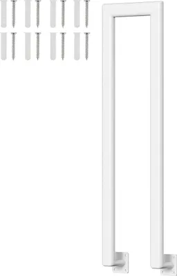 Produktbild von Vigevee 110cm U-Form Treppengeländer Weiß Ovalrohr Handlauf Seitliche Montage