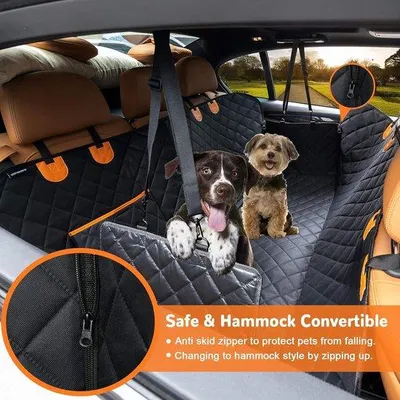 Immagine prodotto di Tappetini impermeabili per il bagagliaio del cane, coprisedili posteriori per auto, tappetino antiscivolo per bagagliaio con protezione paraurti per SUV, auto e camion, nero
