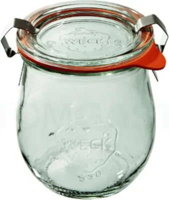 Produktbild von WECK TULPE Glas mit Deckel, Dichtung und 2 Verschlüssen 220 ml 12er Pack
