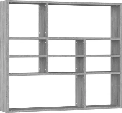 Produktbild von vidaXL Wandregal Grau Sonoma 90x16x78 cm Holzwerkstoff